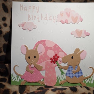 Joyeux anniversaire souris, cartes d'anniversaire pour elle, cartes d'animaux, cartes de souris, cartes pour enfants, cartes de fleurs, cartes d'anniversaire roses,