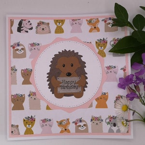 Carte anniversaire enfant, Carte Licorne, Carte Animal, Panda, hérisson, Souris, carte nature, Anniversaire fille, Carte pour fille, Carte pour Nan, Maman