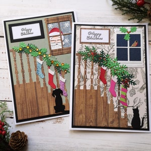 Cartão de Natal para gatos, Cartões personalizados, Cartão de Natal para cães, Cartões para animais de estimação, Senhora dos gatos, Amante de animais, Cartão para amantes de gatos, Cartões festivos, Cartões de Natal