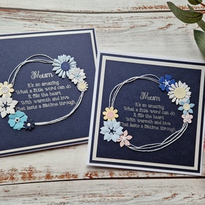 Moederdagkaart, kaart voor mama, mama verjaardagskaart, sentimentele kaart, gepersonaliseerde kaart, aangepaste kaart, gepersonaliseerd cadeau, bloemenkaart,