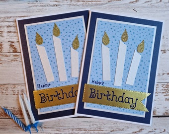 Carte d'anniversaire pour homme, carte pour garçon, carte d'anniversaire pour fils, cartes d'anniversaire bleues, cartes personnalisées, anniversaire de papa, cartes pour hommes, bougies