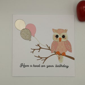 Carte d'anniversaire hibou, Carte pour amoureux des oiseaux, cartes avec hiboux, Carte pour maman, Nan, Tante, Carte personnalisée, cadeau personnalisé, Cartes personnalisables