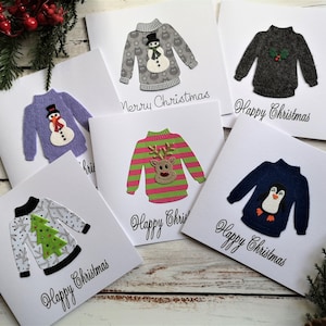 Kerstkaartenpakket x 6, multiverpakking kaarten, wenskaarten, handgemaakte kerstkaartpakketten, kersttruikaarten, set kaarten,