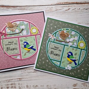Muttertagskarte, Muttertagskarte, Karte für Mama, Vogelkarte, personifizierte Karte, personifiziertes Geschenk, kundenspezifische Karte, Gartenvogelkarte, Blaumeise