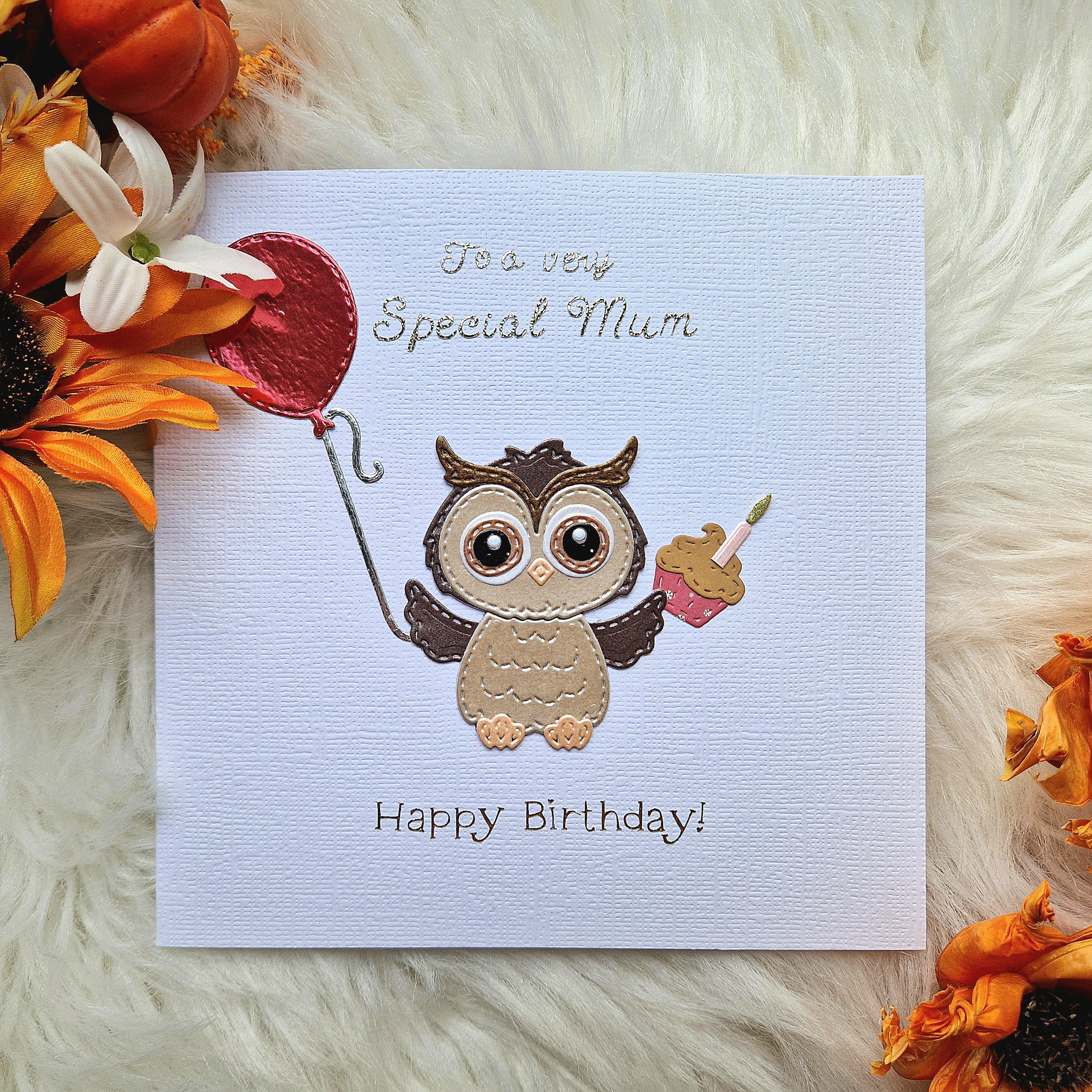 Special Mum birthday card, Owl birthday card, Card for bird lover, cards with owls, Card for Mum, Na