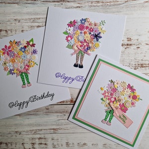 Geburtstagskarte mit Blumen, personalisierte Karten, individuelle Karten, Geburtstag einer Freundin, Blumenkarte, Karten für Frauen, Mama-Geburtstag, Karte für Nan