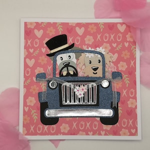 Carte de mariage animal, carte hérisson, carte chien, carte chat, carte de mariage, carte pour couple, carte de mariage girafe, carte d'amour, union civile,