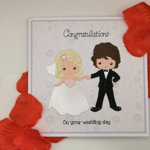 Jolie carte de mariage, Carte pour couples, Carte de mariage, union civile, Carte personnalisée, carte de mariage contemporaine, Mariée et marié, Cartes modernes