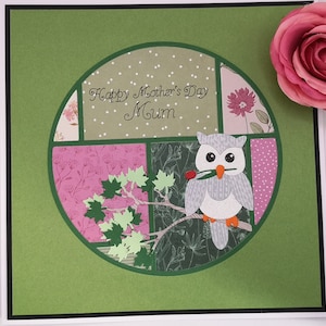 Tarjeta del Día de la Madre Búho, Tarjetas con búhos, Tarjeta amante de los pájaros, tarjeta para mamá, tarjeta del día de la madre, tarjetas personalizadas, tarjetas de lujo, tarjetas especiales
