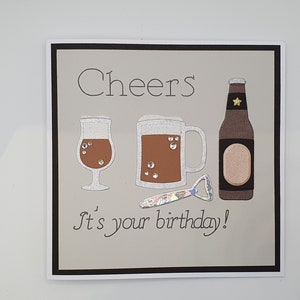 Männer Geburtstagskarte, Karte für Männer, Karte für Bruder, Karten mit Bier, Prost Karte, personalisierte Karte, Männer Karte, handgemachte Karte,