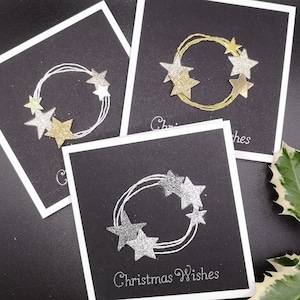 Hedendaagse kerstkaart, kaarten met sterren, feestelijke kaarten, kaartenpakket, multipack, set kerstkaarten, ongebruikelijke kaarten, gepersonaliseerd