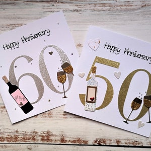 Cartão de aniversário de prata, dourado, rubi, pérola, diamante, aniversário de coral, 25º aniversário de casamento, casamento coral, aniversário personalizado