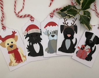 Christmas Dog gift tag, Dog gift bag tag, Present label, Animal Gift Label, Dog present, Animal Lover gift, Christmas tags, Gift Bags,