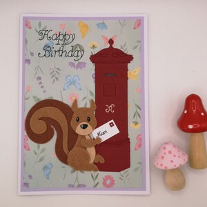 Carte d’anniversaire pour maman, Carte pour Nan, Carte écureuil, Carte personnalisée, Amoureux de la nature, Carte animal, Belle-mère, Anniversaire maman, Carte faite à la main