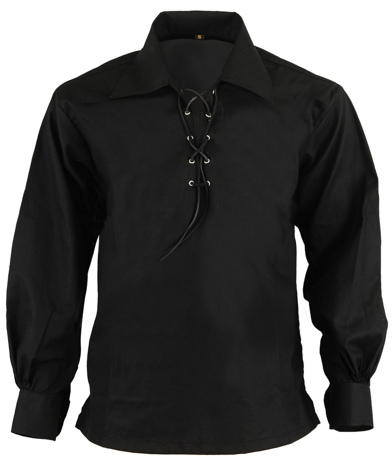 Scottish Highland Jacobite Jacobean Ghillie Kilt Shirt Tartan Sporran Black