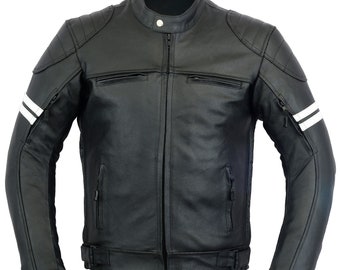 GearX Franklin Motorbike Leather Jacket Motorcycle Coat