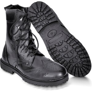 Long Lace up Ghillie Brogues Black Leather Scottish Kilt Boots Shoes image 2