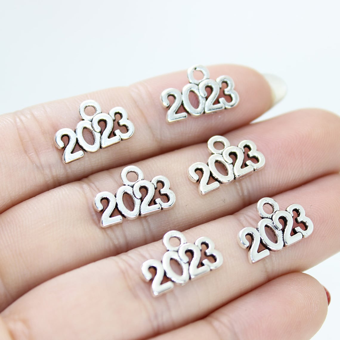 60pcs/Lot Year Charms Antique Silver Tone 2023 Charm Pendant | Etsy