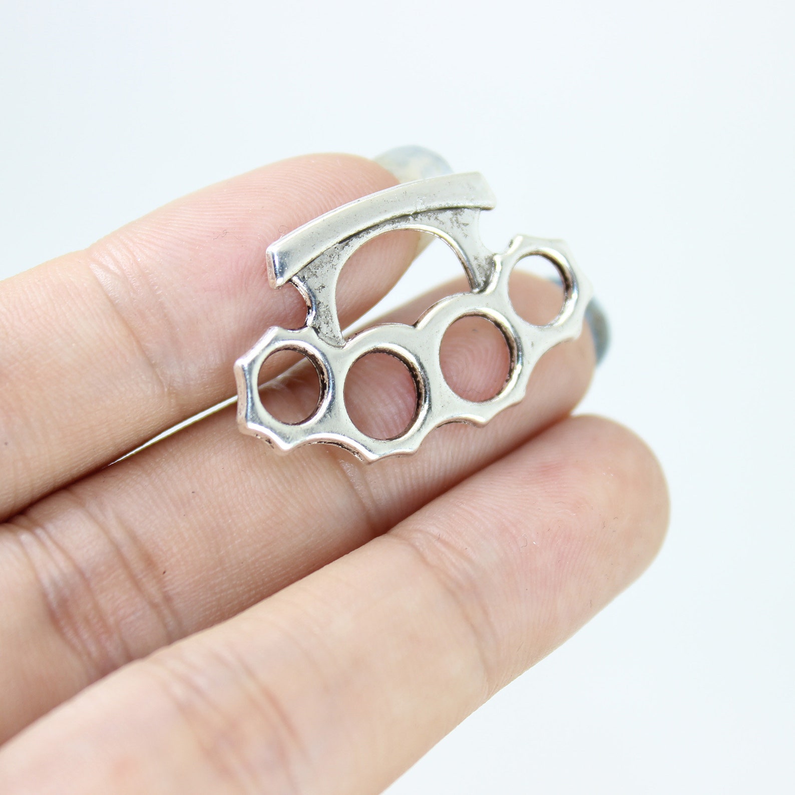 15pcs/lot Brass Knuckles Charm Antique Silver Tone Knuckles Etsy