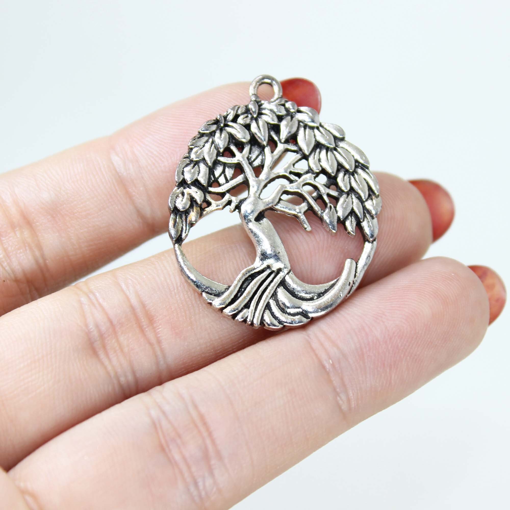 10pcs/lot Tree Charm Antique Silver 