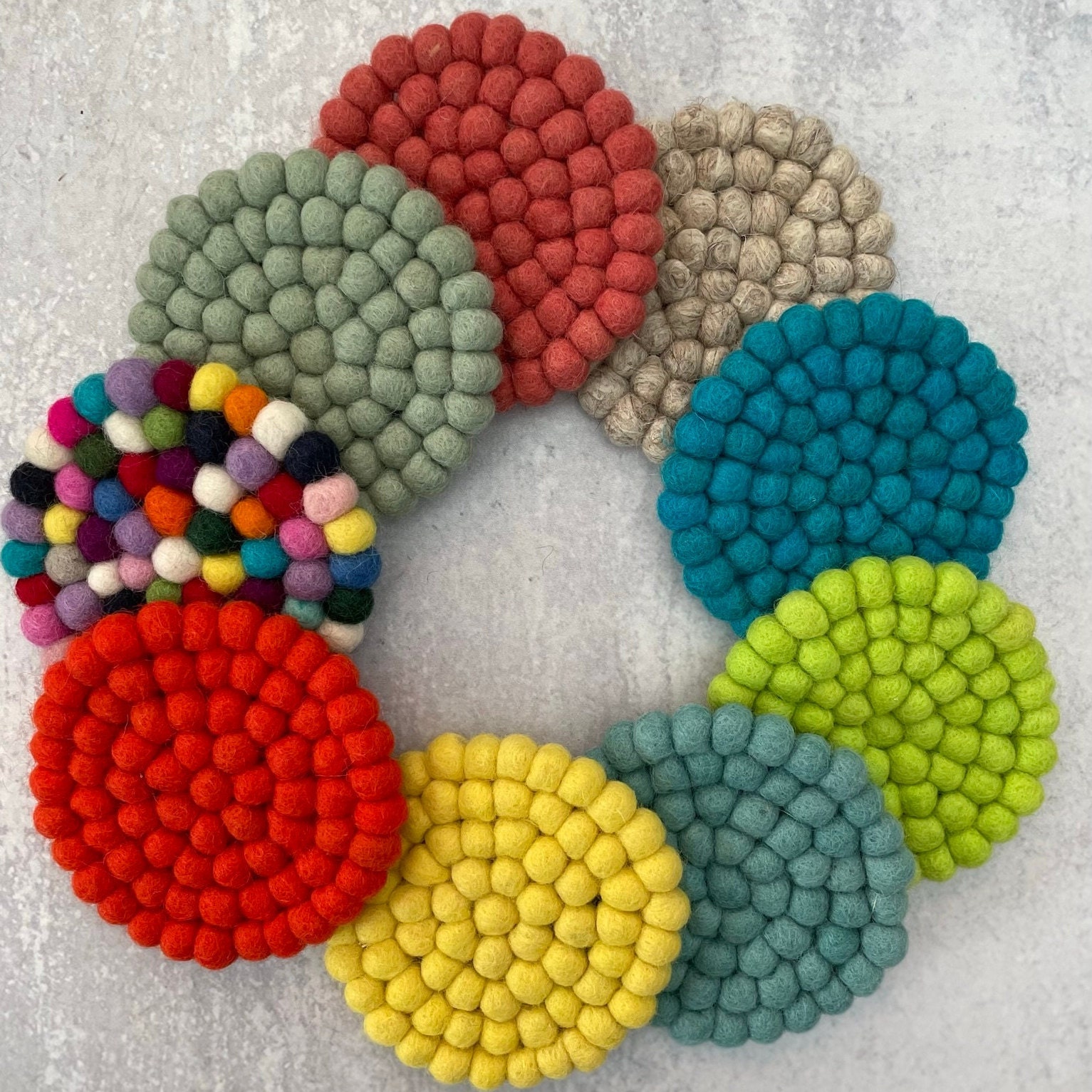 2cm Multi Color Wool Felt Balls Pom Pom Balls Beads Party Decor Coaster  Craft 10pcs A Pack 