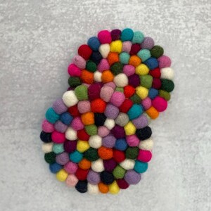 Rainbow : Handmade Nepalese Felt Coasters (2 pieces)