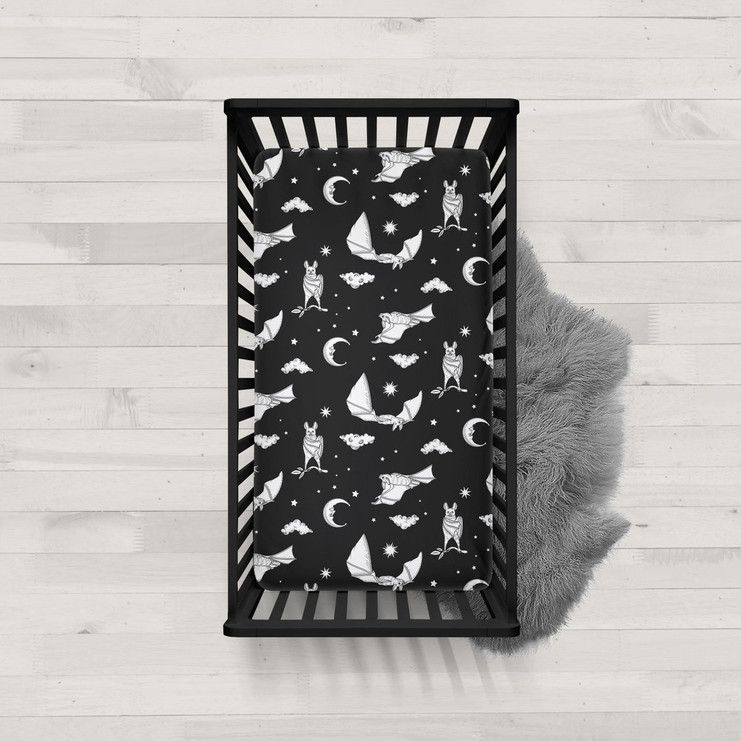 Gothic Baby Fitted Crib Sheets Bats Night Gothic Baby Etsy