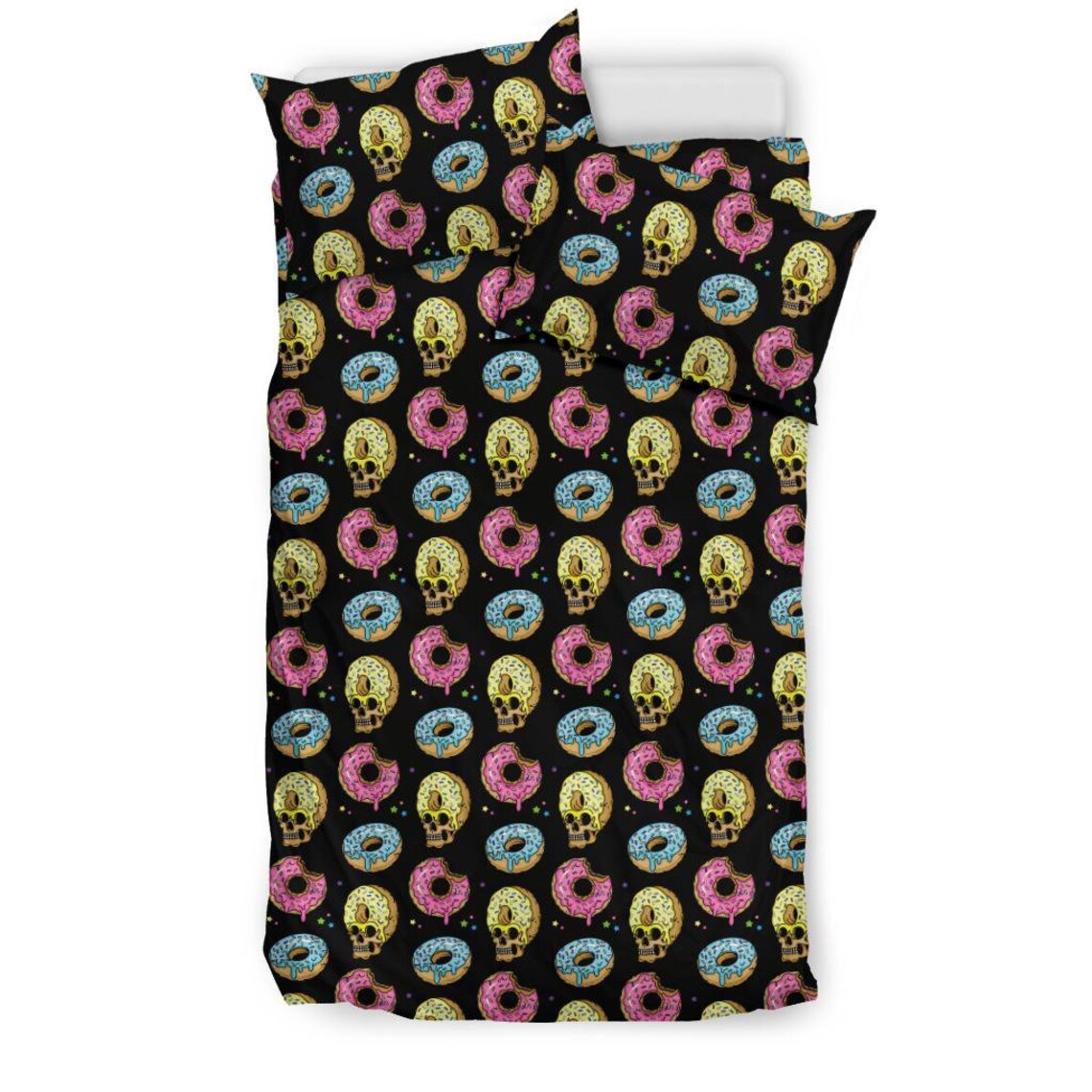 Pastel Goth Bedding Skull Donuts Funda nórdica con dos fundas Etsy España