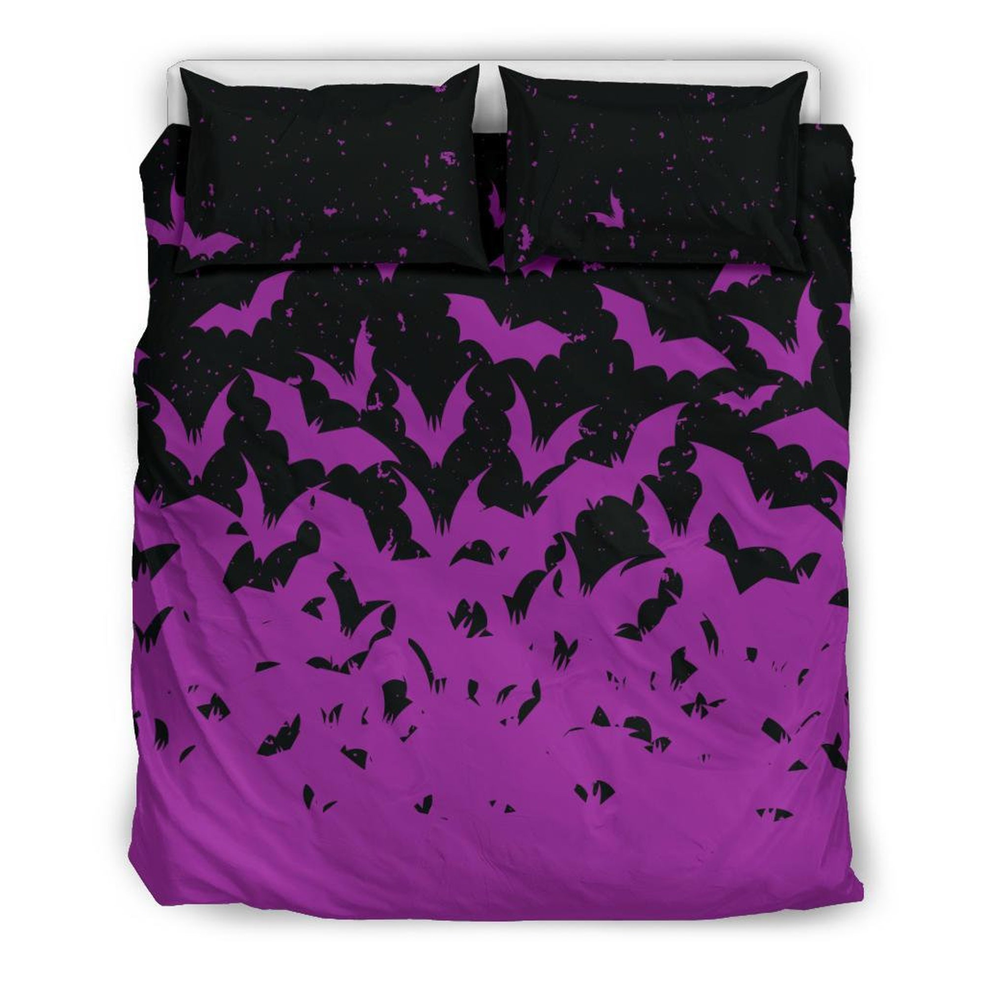 Gothic Bedding Gothic  Duvet Cover - Purple Bats Gothic Bedding Set Decor Bedding Sets