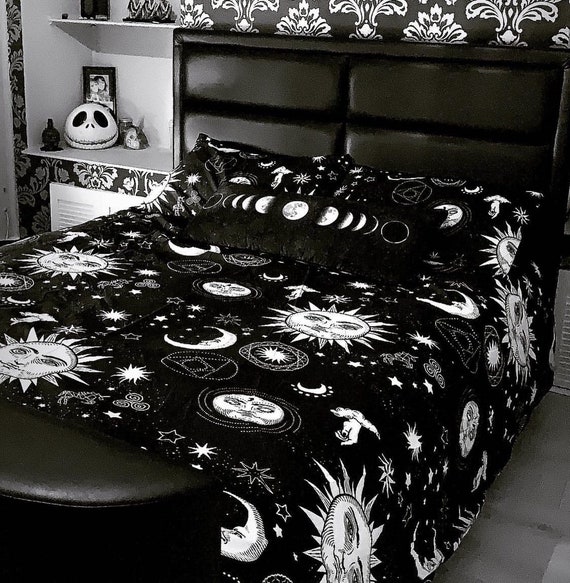 al revés Pintura Cerco Ropa de cama gótica Funda nórdica grande de sol y luna con dos - Etsy México
