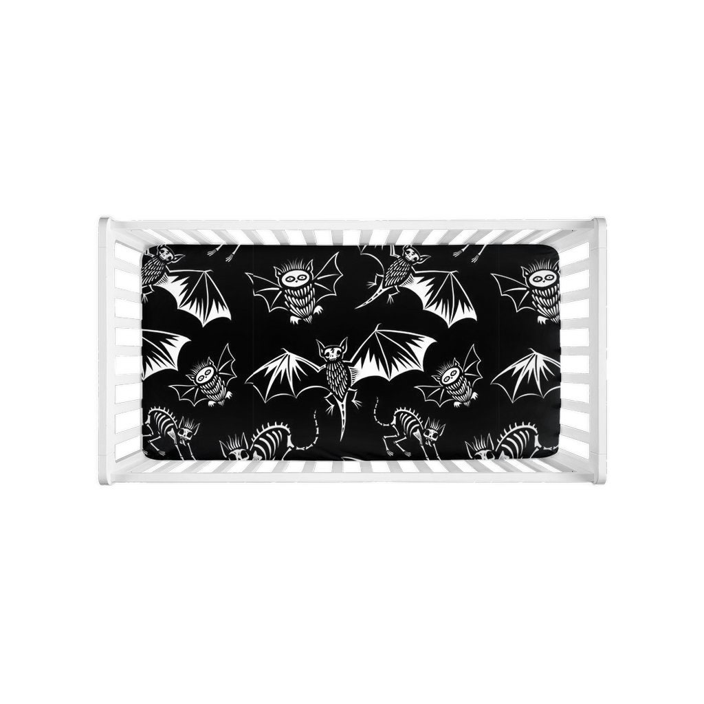 Gothic Baby Fitted Crib Sheets Creatures Gothic Baby Bedding Etsy