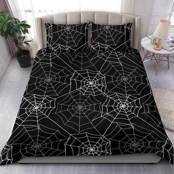 trolebús dormitar Adaptado Ropa de cama gótica Telaraña edredón funda y dos fundas de - Etsy México