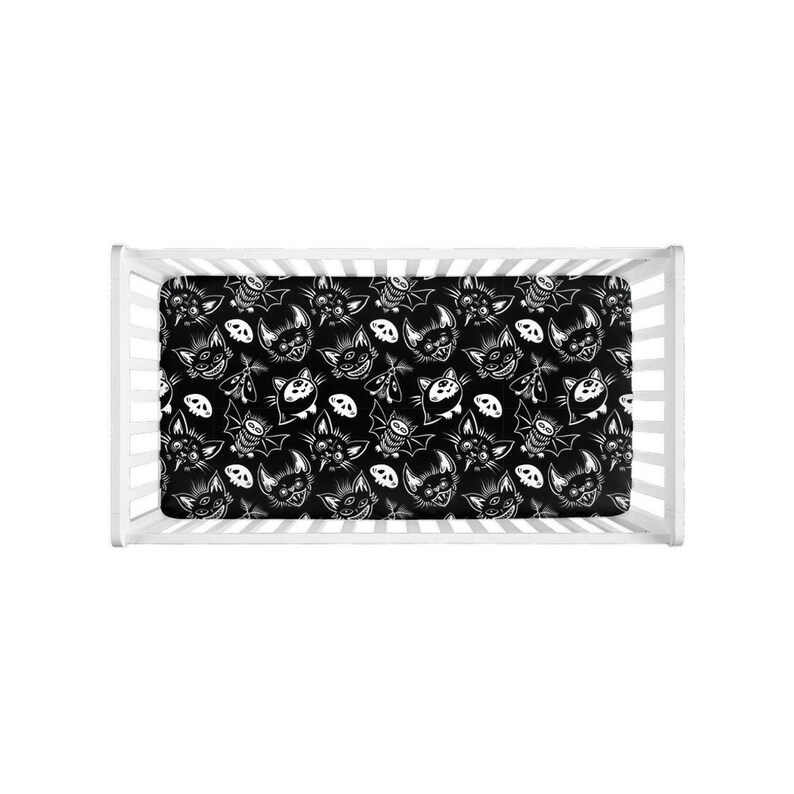 Gothic Baby Fitted Crib Sheets Creatures Gothic Baby Bedding Etsy