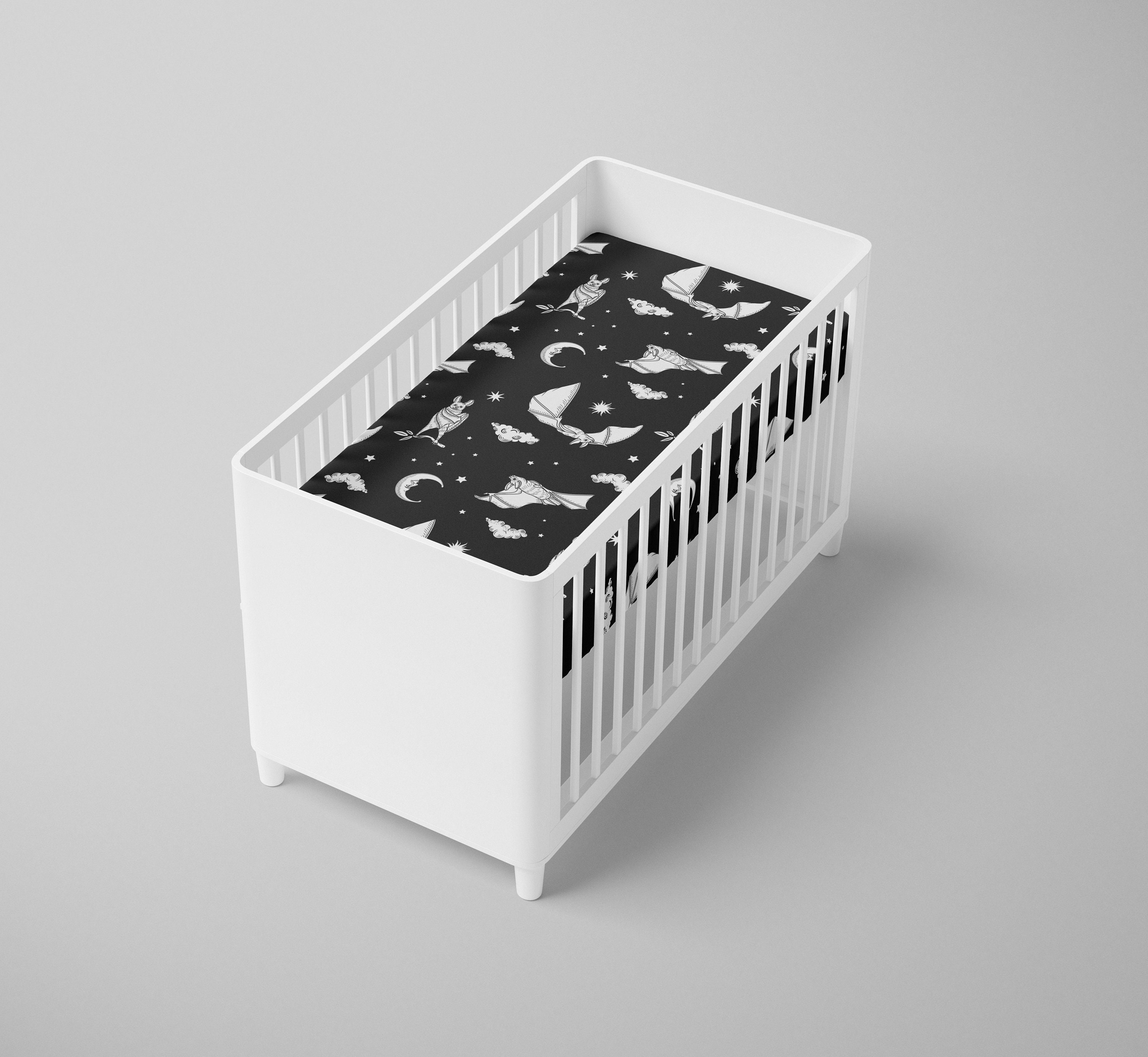 Gothic Baby Fitted Crib Sheets Bats Night Gothic Baby Etsy