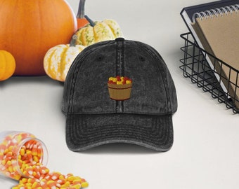 Apple Picking Basket- Fall Vintage Cotton Twill Cap