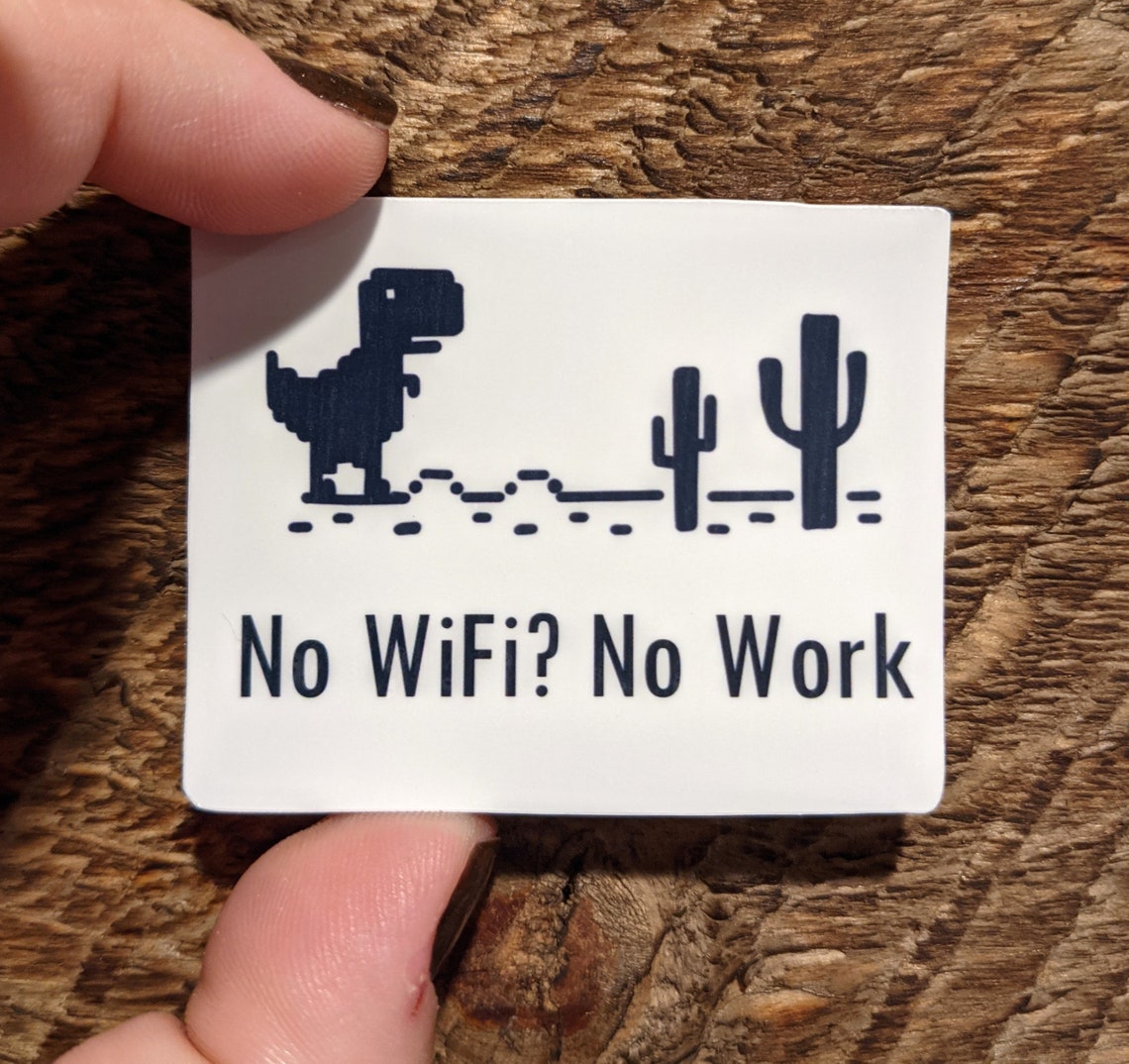 No wifi No Work with google dino game for bullet journal | Etsy