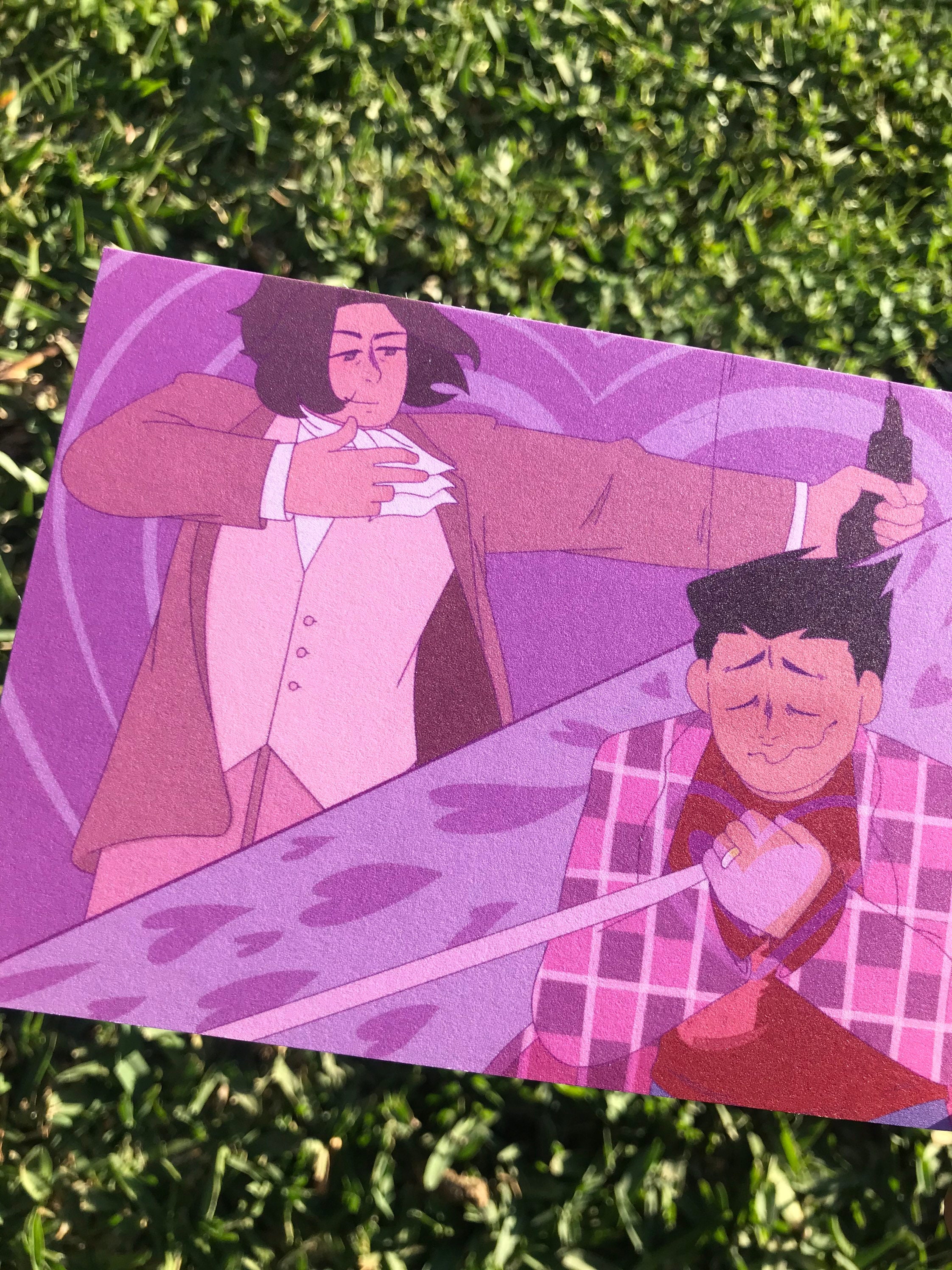 Ace Attorney 4x6 Valentines Themed Narumitsu/Wrightworth Etsy