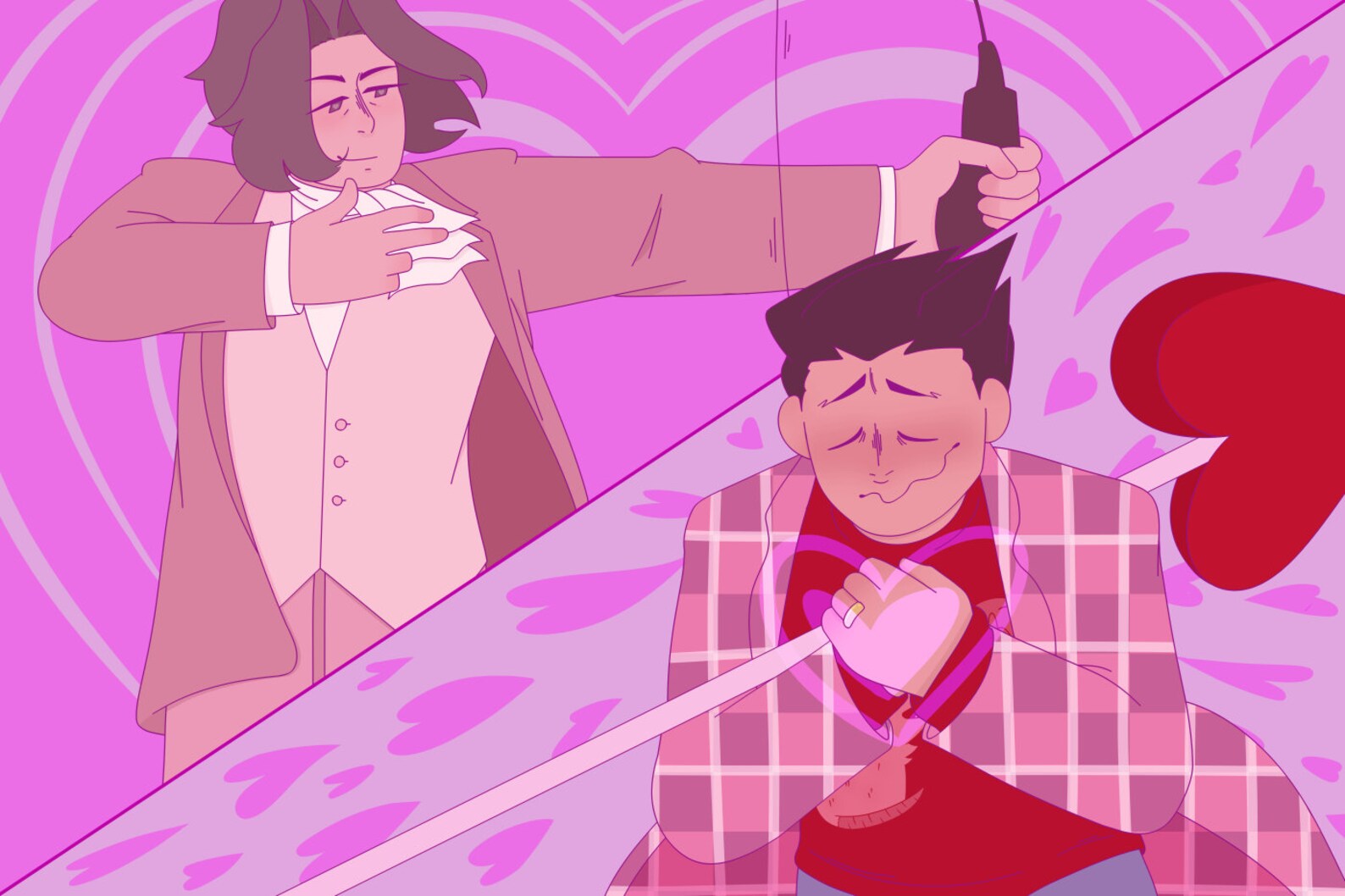 Ace Attorney 4x6 Valentines Themed Narumitsu/Wrightworth Etsy