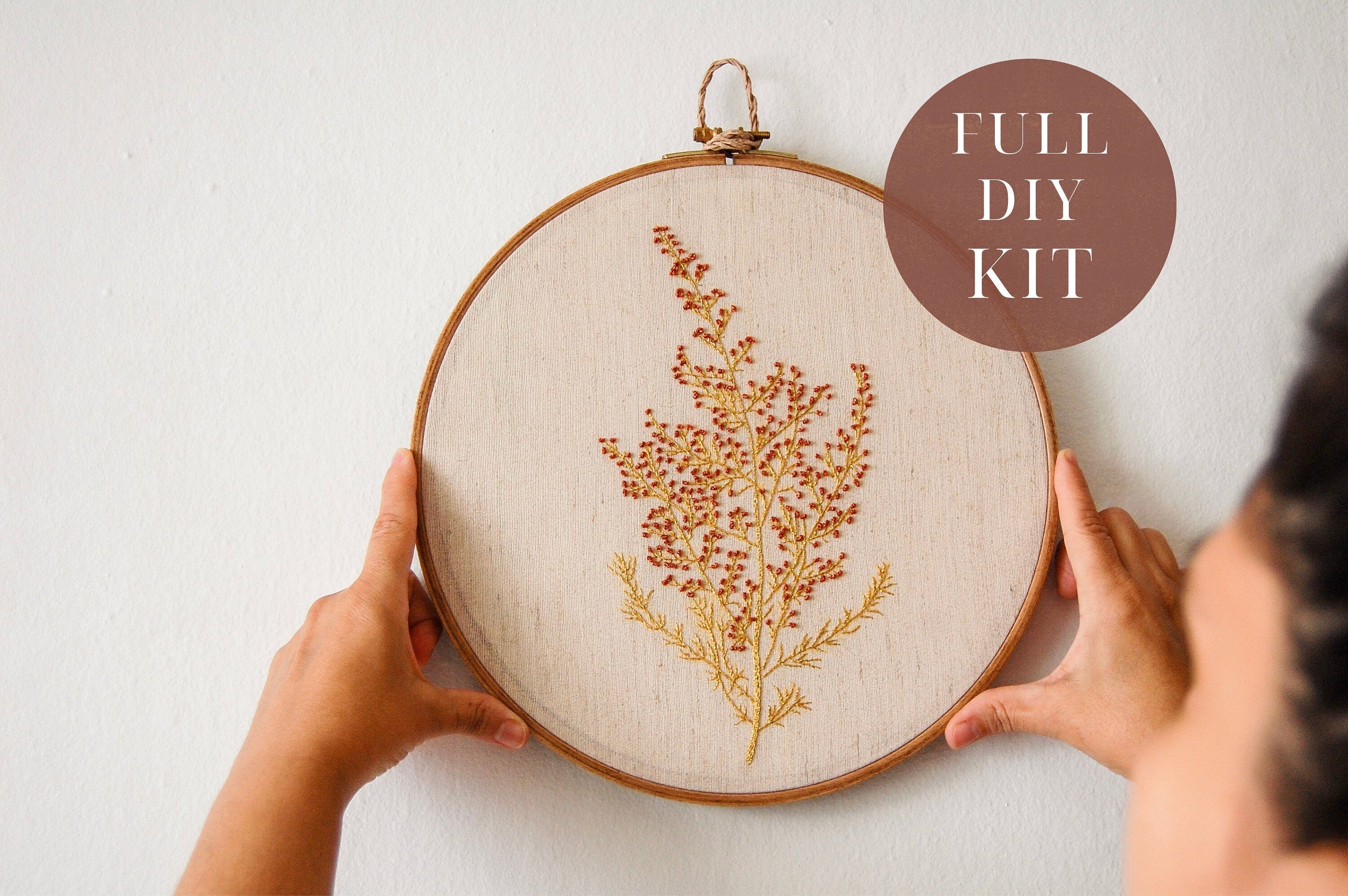 Floral Goldwork Full DIY Embroidery Kit for Beginners / DIY Etsy