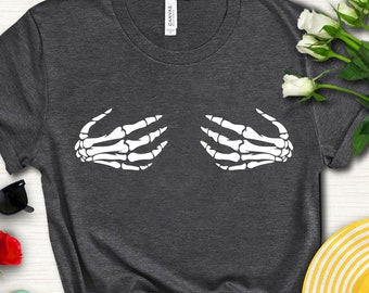 skull hands crop top