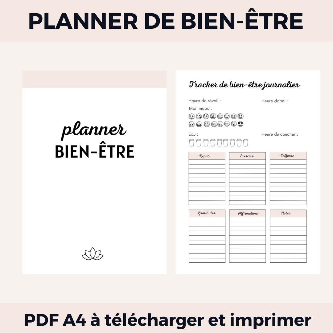 Printable A4 PDF Well-being Planner, Health Organizer, Well-being ...