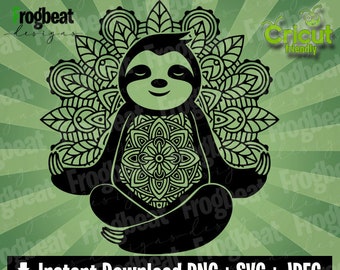 Download Sloth Mandala Svg Etsy
