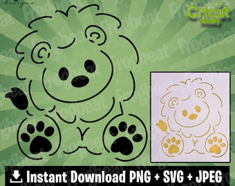 Download Baby Lion Silhouette Etsy