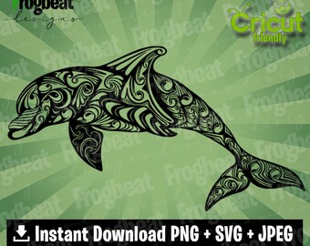 Download Dolphin Mandala Svg Vector Paper Cut Template Laser Silhouette Cricut Cut Files Zentangle Svg Mandala Svg Dolphin Svg Cnc Plasma Clip Art Art Collectibles