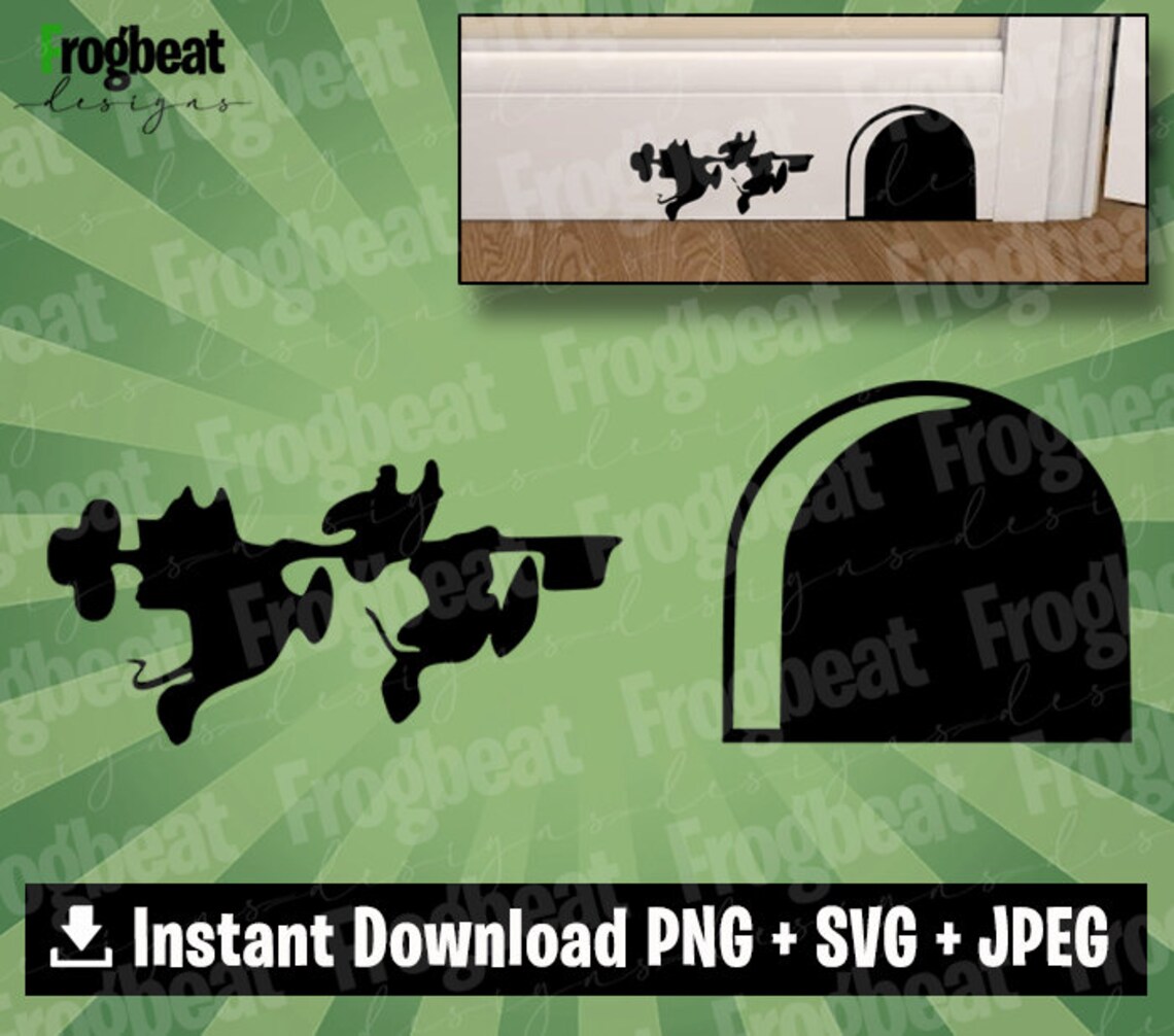 Mouse Hole Cinderella Mice SVG PNG JPEG Mouse Hole Decal Etsy