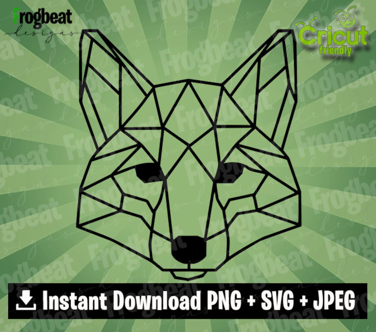 Geometrische Fuchs SVG PNG JPEG. Fox Kopf Linien | Etsy