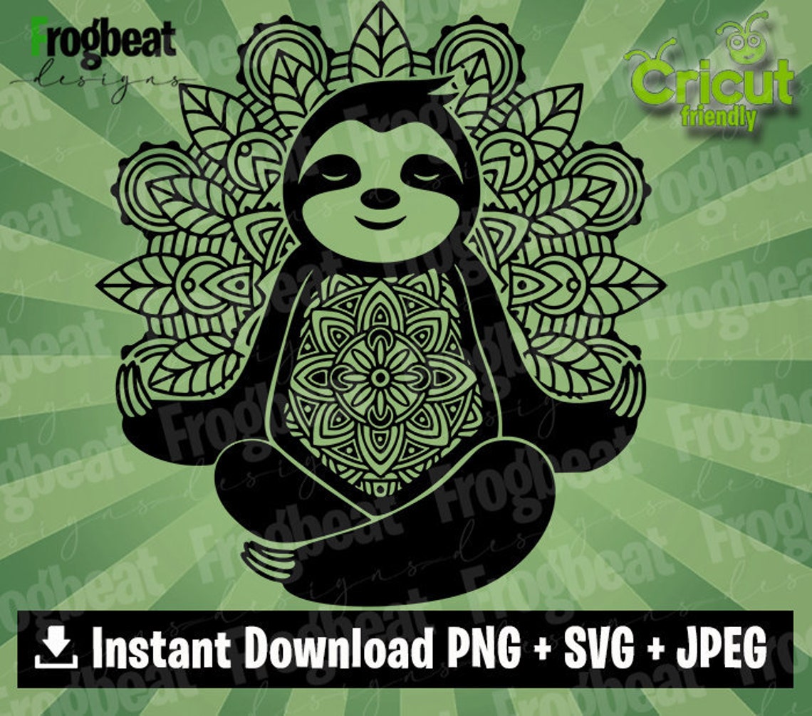 Sloth Mandala SVG PNG. Mandala FILE. Mandala Cricut. Mandala | Etsy