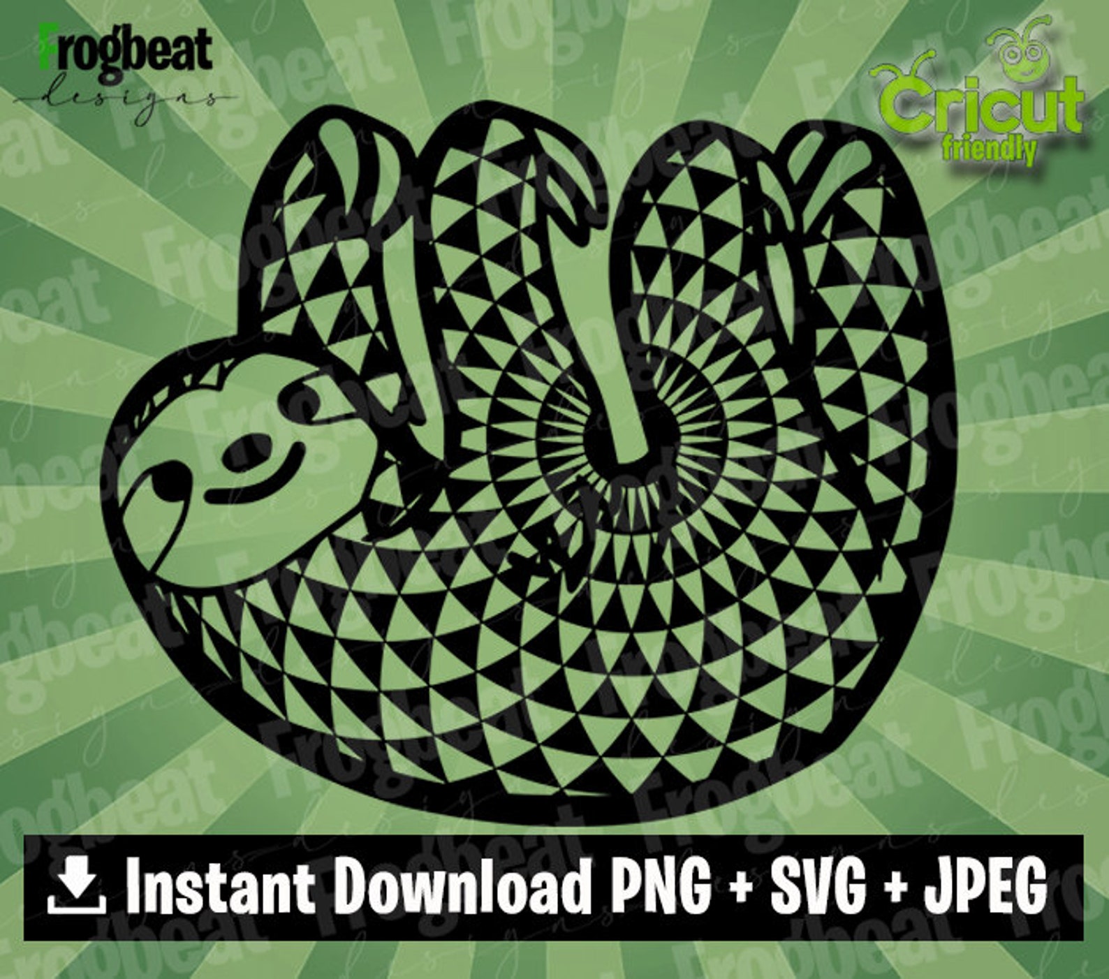 Sloth Mandala SVG PNG. Mandala FILE. Mandala Cricut. Mandala | Etsy