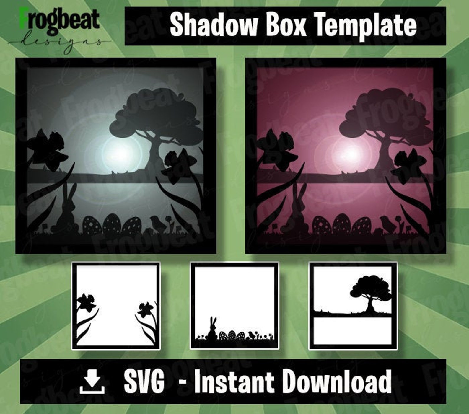 Easter Light Shadow Box SVG. Shadow Box Cricut SVG. Instant | Etsy
