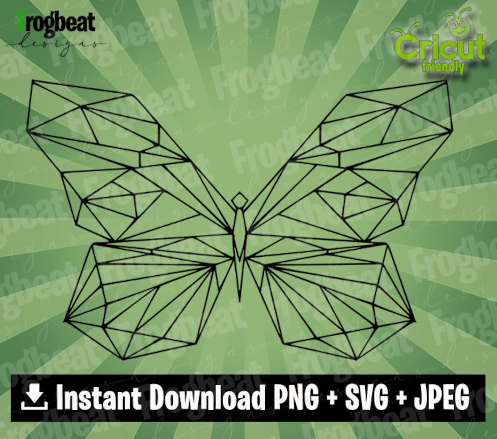 Geometric Butterfly SVG PNG JPEG. Butterfly Lines | Etsy